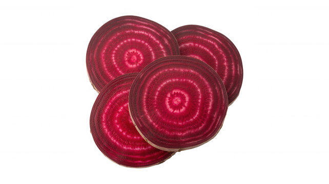 Sliced beets with concentric circles vegetable isolated on a transparent background
