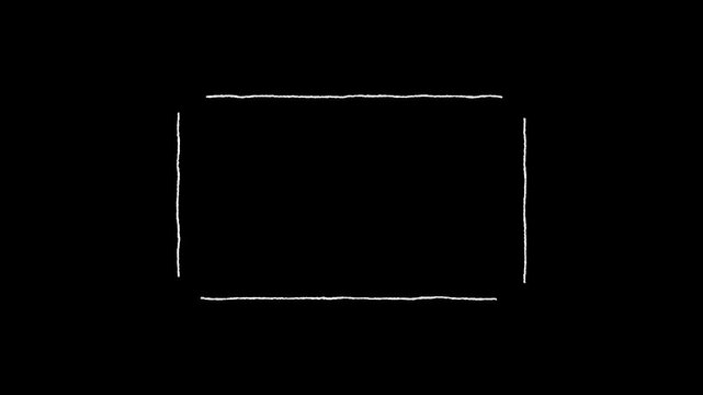 Geometric square shape animation on black background, simple motion graphic element