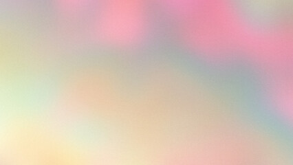 Soft pastel grain gradient background in pink, beige, light green with iridescent holographic glow. Y2K, modern 2000s style, smooth texture. Background, digital art, creative banner, summer visuals. © Aleksandra Konoplya