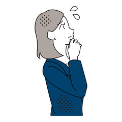 Businesswoman Thinking About Decision Making Illustration