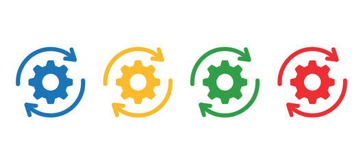 Process icon set multiple style collection element for design, modern step by step workflow, timeline, automation and strategy pictogram bundle