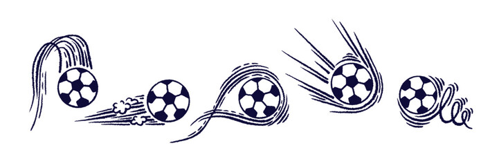 Soccer ball in motion. Speed line and trail effect
