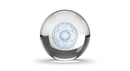 Geometric Shape in Clear Crystal Sphere