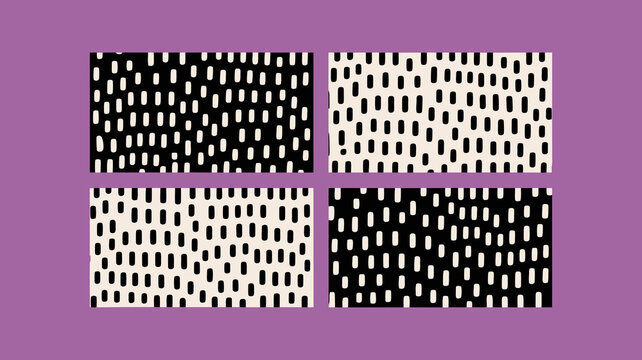 A grid of four squares displays varying densities of short black vertical rectangles against a solid light purple background high quality professional detailed modern elegant stylish