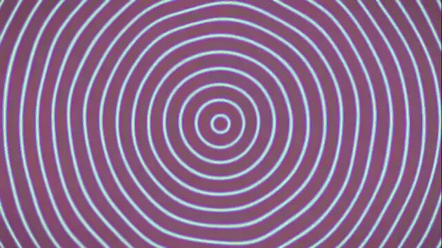 Hypnotic Concentric Circles Expanding and Contracting on a Dark Green Background.
