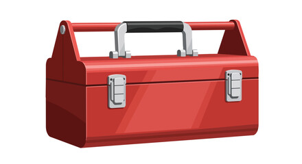 A vibrant red utility box for storing essential tools, perfect for home repairs and professional projects, symbolizing readiness and practical
