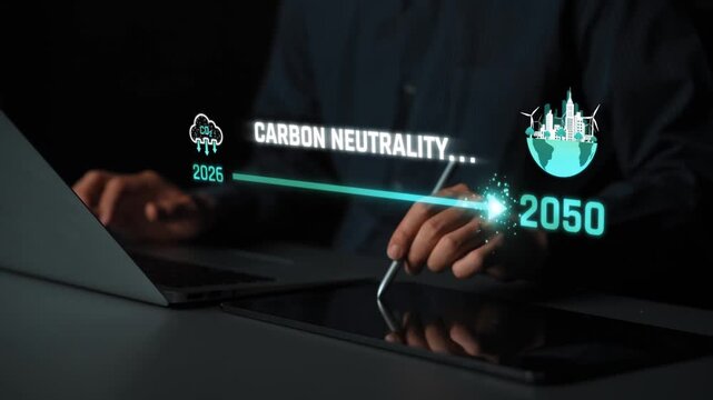 Carbon neutrality timeline illustrates carbon, neutrality, and reduction targets from 2024 to 2050 to support global sustainability and green initiatives Marrow