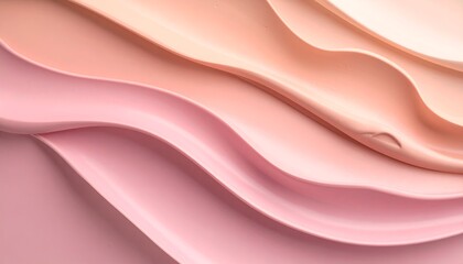 Obraz premium Abstract image of layered, undulating shades of pink and peach, a smooth, fluid texture