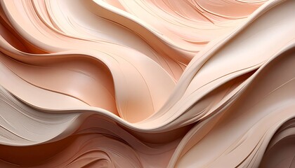 Fototapeta premium Abstract, flowing, creamy, peach-toned textures create a sense of movement