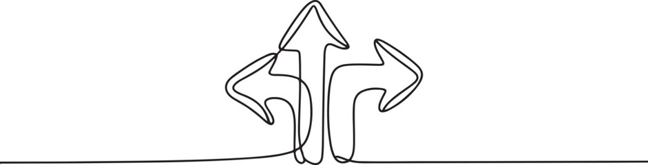 Continuous one line drawing of arrow set symbol continuous single line art arrow design.one line icon illustration with white background