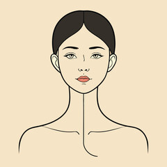 Minimalist Line Art Portrait of a Woman