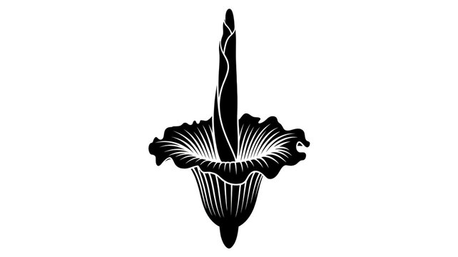 Black silhouette of a Corpse flower with intricate details