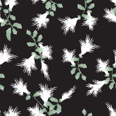 Vector seamless pattern design, flowers Illustration brush style, editable file in eps.10. Match for packaging, textile, wallpaper, wrapping, fabric, etc. © Kuswan