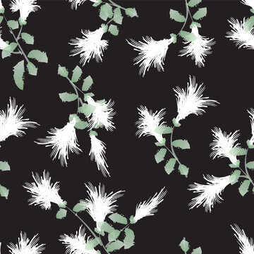 Vector seamless pattern design, flowers Illustration brush style, editable file in eps.10. Match for packaging, textile, wallpaper, wrapping, fabric, etc.