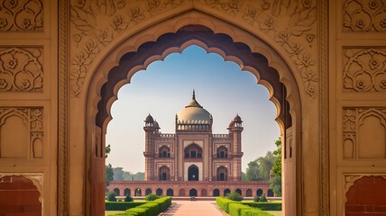 taj mahal at sunset agra india