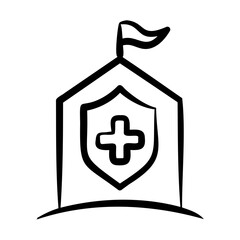 Obraz premium Emergency Shelter Icon - Handdrawn