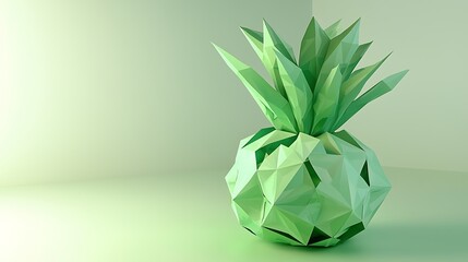 Geometric lime green pineapple illustration