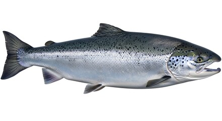 Obraz premium Realistic illustration of a salmon fish on white background