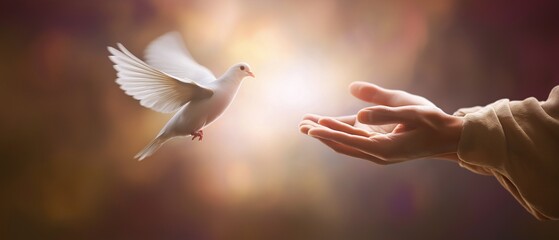 Mercy and compassion through Jesus, spiritual healing and inner peace concept