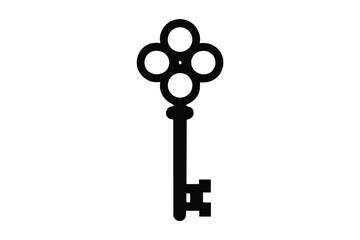 key silhouette vector, skeleton key, old vintage key silhouette vector