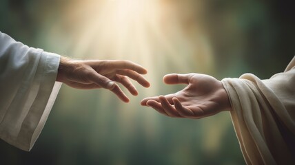 Mercy and compassion through Jesus, spiritual healing and inner peace concept