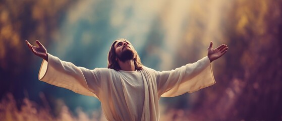 Mercy and compassion through Jesus, spiritual healing and inner peace concept