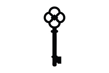 key silhouette vector, skeleton key, old vintage key silhouette vector