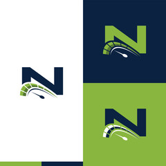Letter N speedometer car automotive logo