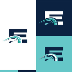 Letter E speedometer car automotive logo