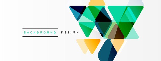 Fototapeta premium Abstract geometric shapes form dynamic composition. Bright colors create modern visual effect. Minimalist design suitable background use.