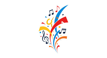 Obraz premium Colorful Music Notes and Symbols Design.
