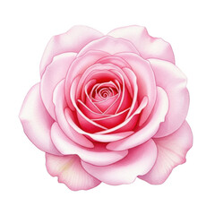 Fototapeta premium A delicate pink rose with soft petals and a serene background isolated on transparent background