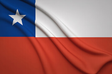Naklejka premium Chile Flag Waving Smoothly as a National Symbol