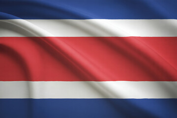 Obraz premium Costa Rican flag with blue white and red colors costa rica flag