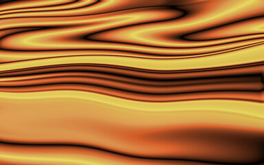 Luxurious liquid gold wavy background with metallic silk texture. Abstract amber and bronze flowing lines create a sophisticated 3D melted metal effect, perfect for premium brand identity and design