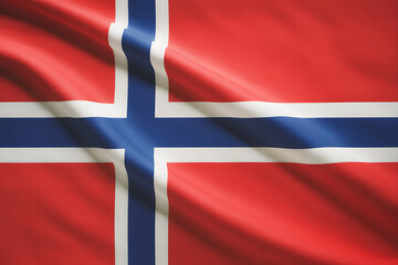 Obraz premium Norway Flag Waving in Wind