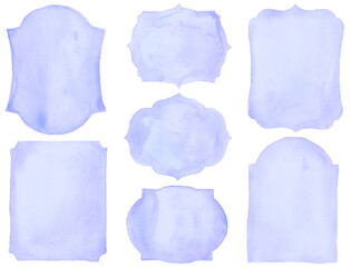 フレーム、水彩、、パステルカラー、紫、青