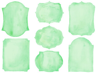 フレーム、水彩、、パステルカラー、黄色、グリーン