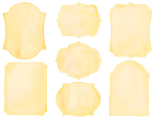 フレーム、水彩、、パステルカラー、黄色、オレンジ