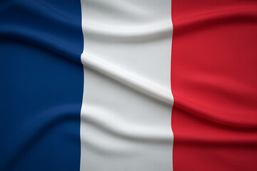 Obraz premium Wavy French flag with blue white and red fabric