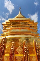 Golden pagoda wat Phra That Doi Suthep chiangmai Thailand