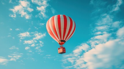 Obraz premium A Box flying on a parachute with pink cloud,vector illustration of package flying down from sky and cloud with parachute, concept for delivery service,shopping online,air delivery service.