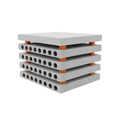 Precast Concrete Slab Stack with Orange Spacers&mdash;Modern Industrial Construction Concept