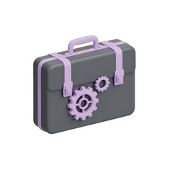 Modern 3D Toolbox with Gear Motifs &ndash; Creative Engineering Concept