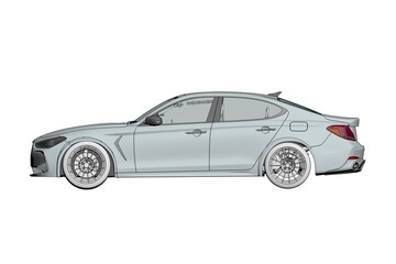 Fototapeta premium car isolated on white background, 3d illustration, cg render 