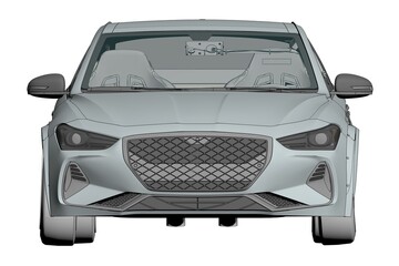 Fototapeta premium car isolated on white background, 3d illustration, cg render 