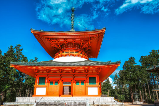 A historical Buddhist temple complex at Koyasan, Koya, Ito District, Wakayama, Japan