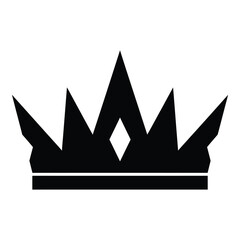 Black crown icon symbol graphic design element royal headwear icon © Nur