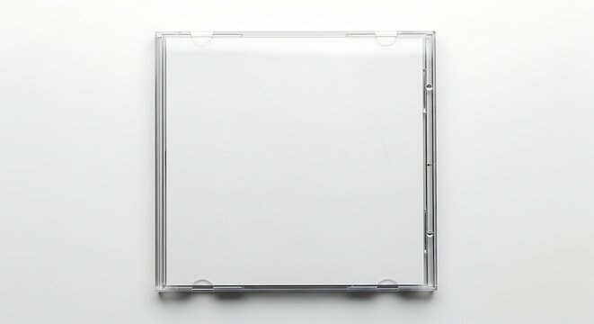 Blank White CD Jewel Case on a Clean Background.