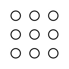 9つの点で構成されたメニューアイコン